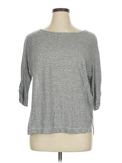 Pre-owned Adrienne Vittadini 3/4 Sleeve T-shirt In Gray