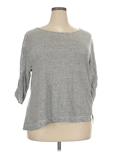 Pre-owned Adrienne Vittadini 3/4 Sleeve T-shirt In Gray