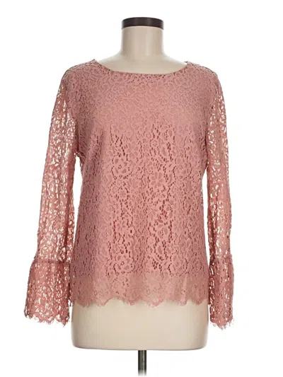 Pre-owned Adrienne Vittadini 3/4 Sleeve T-shirt In Pink