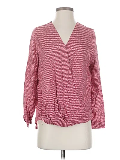 Pre-owned Adrienne Vittadini 3/4 Sleeve T-shirt In Pink