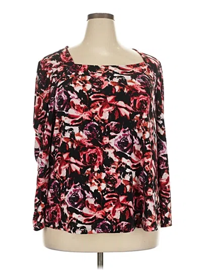 Pre-owned Adrienne Vittadini 3/4 Sleeve T-shirt In Red