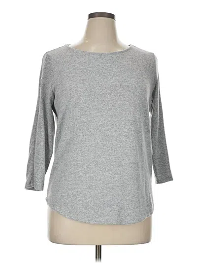 Pre-owned Adrienne Vittadini 3/4 Sleeve T-shirt In Silver