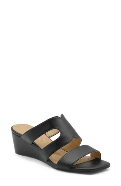 Adrienne Vittadini Adoring Wedge Slide Sandal In Black