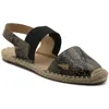 Adrienne Vittadini Angelo Womens Canvas Slingback Flat Sandals In Multi
