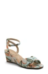 Adrienne Vittadini Angi Wedge Heel Sandal In Blue/coral