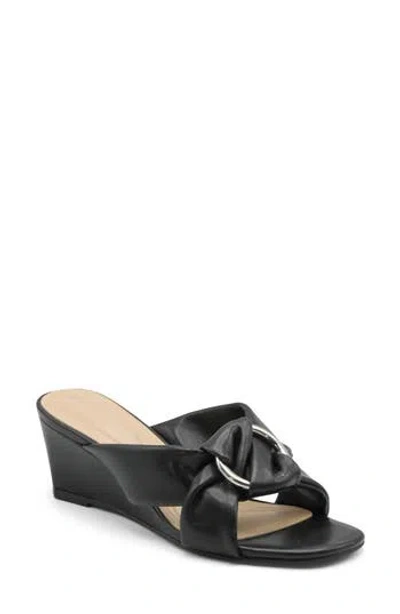 Adrienne Vittadini Arland Wedge Slide Sandal In Black