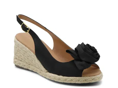 Adrienne Vittadini Barge Espadrille Wedge Sandal In Black
