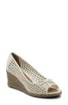 Adrienne Vittadini Batches Espadrille Wedge Pump In White