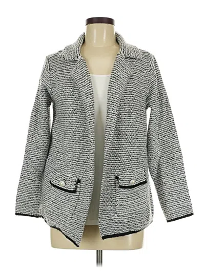 Pre-owned Adrienne Vittadini Blazer Jacket In Gray