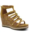 Adrienne Vittadini Cactus Wedge Sandal In Yellow