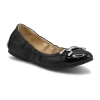 Adrienne Vittadini Cadeeno Womens Round Ballet Flats In Black