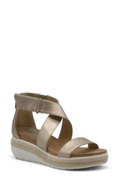 Adrienne Vittadini Cape Ann Jute Platform Sandal In Gold