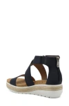 Adrienne Vittadini Cecilia-1 Womens Faux Leather Cork Wedge Sandals In Navy