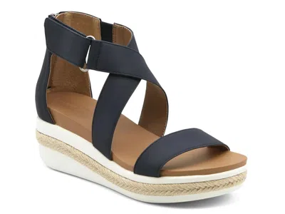 Adrienne Vittadini Cape May Wedge Sandal In Blue