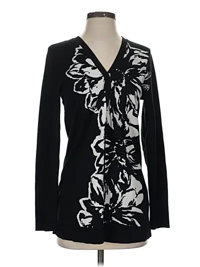 Pre-owned Adrienne Vittadini Cardigan Sweater In Black