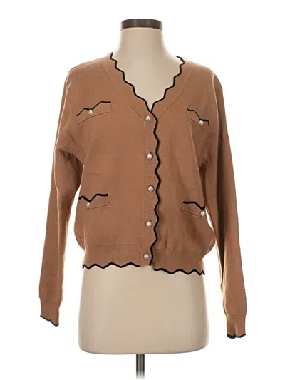 Pre-owned Adrienne Vittadini Cardigan Sweater In Brown