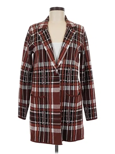 Pre-owned Adrienne Vittadini Cardigan Sweater In Burgundy