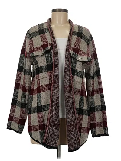 Pre-owned Adrienne Vittadini Cardigan Sweater In Burgundy