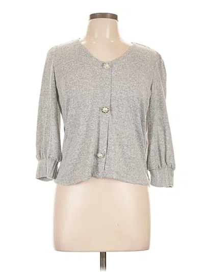 Pre-owned Adrienne Vittadini Cardigan Sweater In Gray