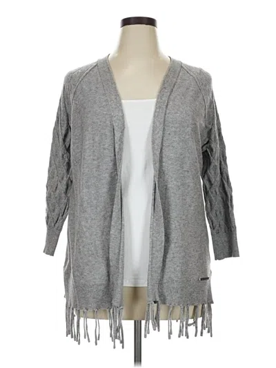 Pre-owned Adrienne Vittadini Cardigan Sweater In Gray
