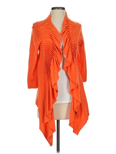 Pre-owned Adrienne Vittadini Cardigan Sweater In Orange