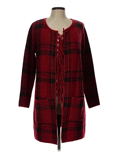 Pre-owned Adrienne Vittadini Cardigan Sweater In Red