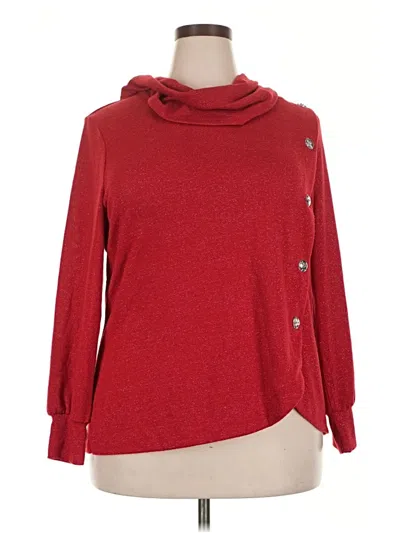 Pre-owned Adrienne Vittadini Cardigan Sweater In Red