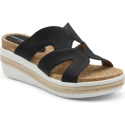 Adrienne Vittadini Carl 1 Wedge Slide Sandal In Black
