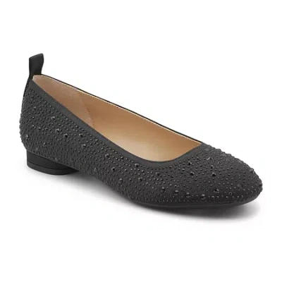Adrienne Vittadini Carnival Womens Round Closed Toe Ballet Flats In Black