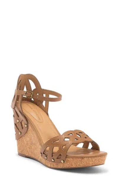 Adrienne Vittadini Carolina Wedge Sandal In Brown