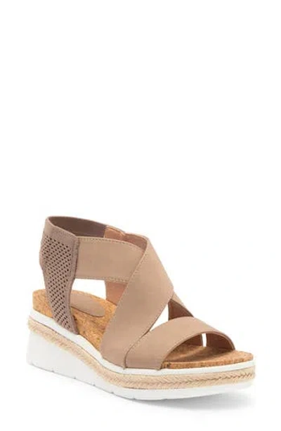 Adrienne Vittadini Carri Platform Wedge Sandal In Brown