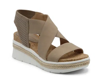 Adrienne Vittadini Carrie Wedge Sandal In Brown