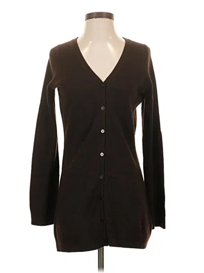 Pre-owned Adrienne Vittadini Cashmere Cardigan Sweater In Brown