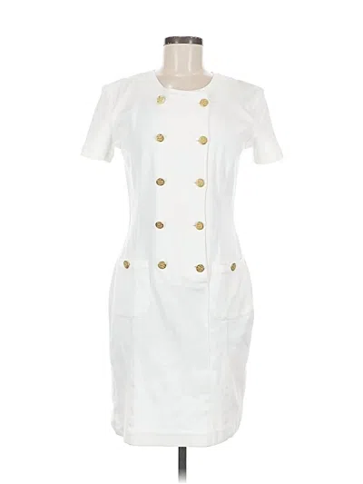 Pre-owned Adrienne Vittadini Casual Dress In White