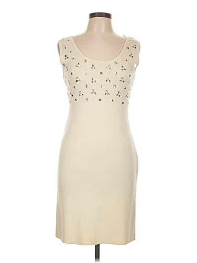 Pre-owned Adrienne Vittadini Cocktail Dress In Tan