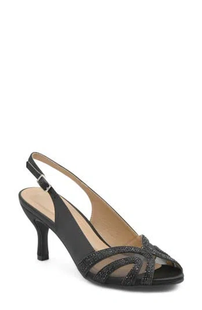 Adrienne Vittadini Ernah Faux Leather Slingback Sandal In Black