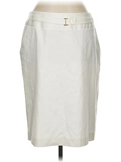 Pre-owned Adrienne Vittadini Formal Skirt In White