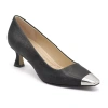 Adrienne Vittadini Gavril Womens Cap Flared Heel Pumps In Black