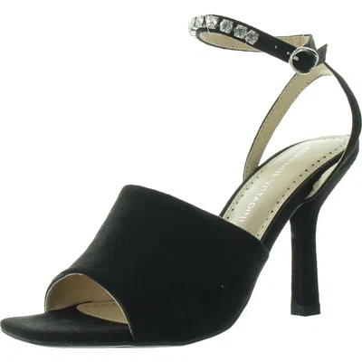 Adrienne Vittadini Ginnie Womens Rhinestone Man Made Mules In Black