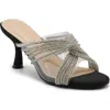 Adrienne Vittadini Groove Embellished Mule In Clear Black