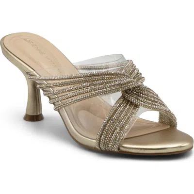 Adrienne Vittadini Groove Embellished Mule In Clear Gold
