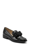 Adrienne Vittadini Hachi Grosgrain Bow Loafer In Black Patent