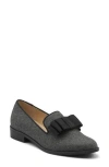 Adrienne Vittadini Hachi Grosgrain Bow Loafer In Grey Flannel