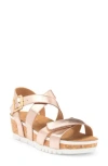 Adrienne Vittadini June Platform Wedge Sandal In Gold
