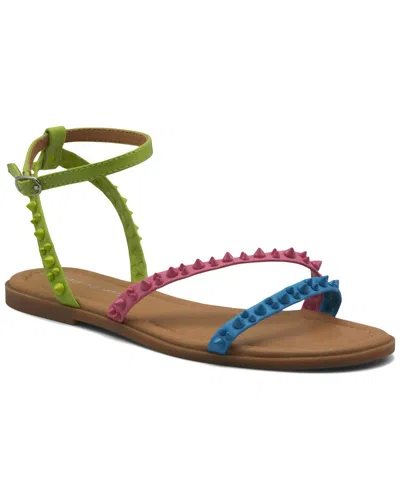 Adrienne Vittadini Kobi Leather Sandal In Blue