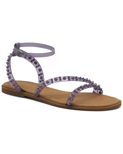 Adrienne Vittadini Kobi Leather Sandal In Purple