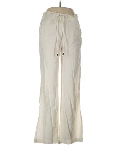 Pre-owned Adrienne Vittadini Linen Pants In White