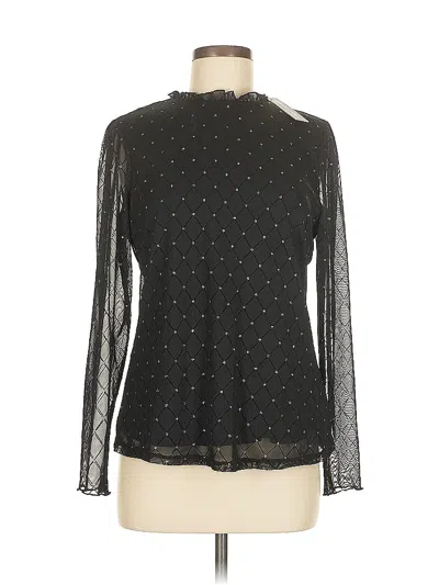 Pre-owned Adrienne Vittadini Long Sleeve Blouse In Black