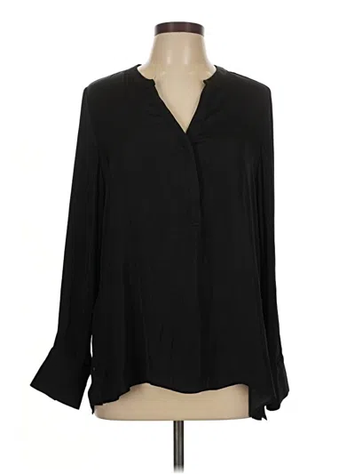 Pre-owned Adrienne Vittadini Long Sleeve Blouse In Black