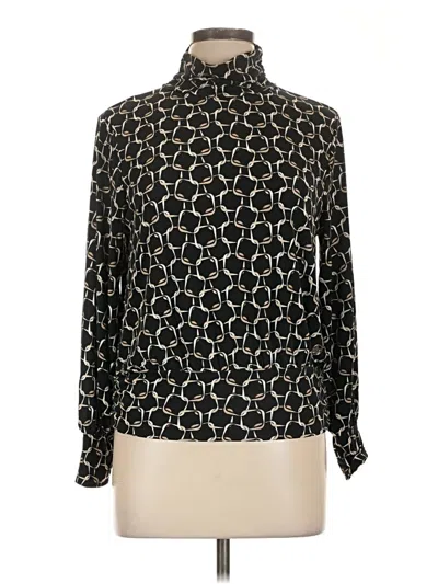 Pre-owned Adrienne Vittadini Long Sleeve Blouse In Black